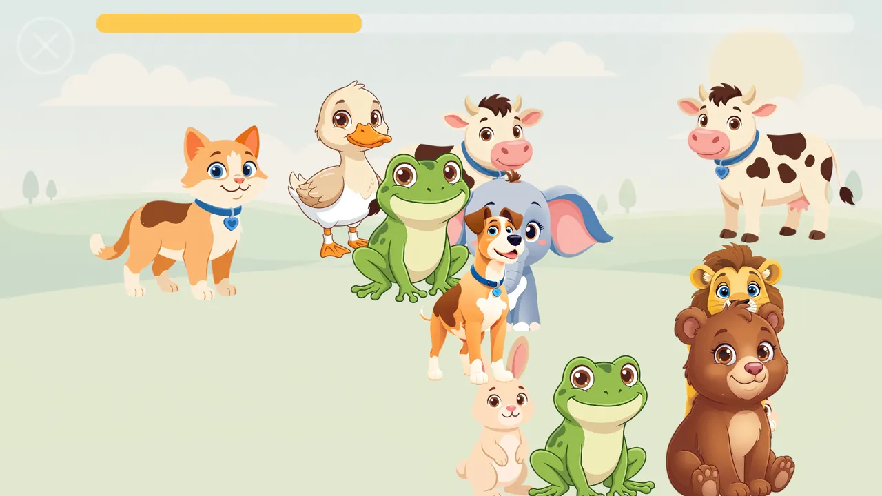 Tap-Tap: animals scattered across a meadow.